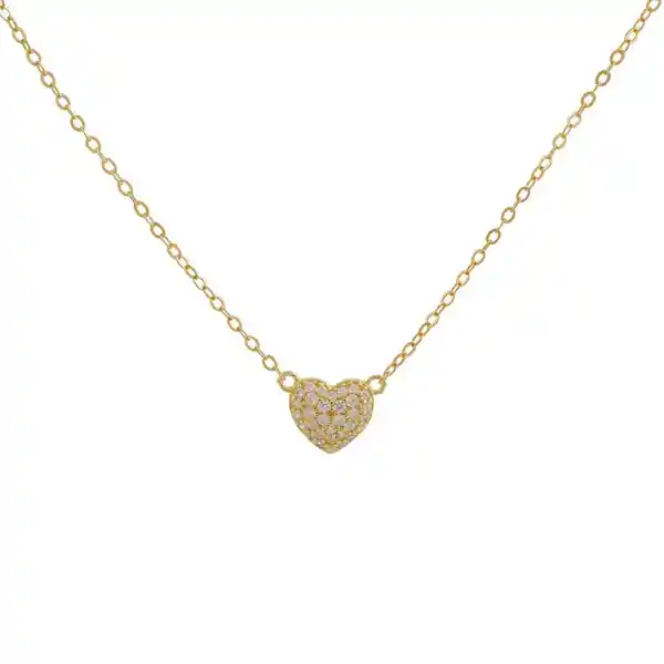 Collar Corazón Bañado En Oro