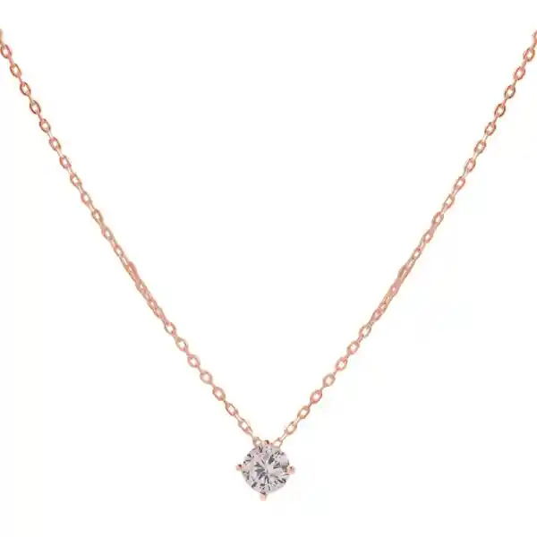 Collar Punto De Luz Bañado En Oro Rosado