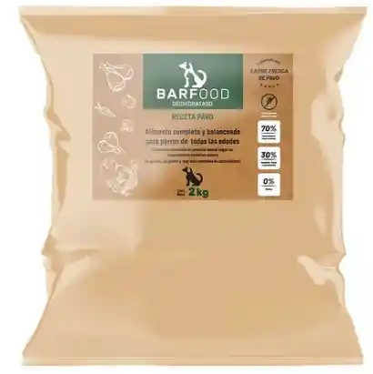 Barfood - Alimento Seco Perros Razas Grandes Y Adultos Receta De Pavo 2 Kg