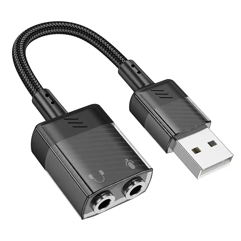 Adaptador De Sonido Externa 2 En 1 Usb A Doble 3,5