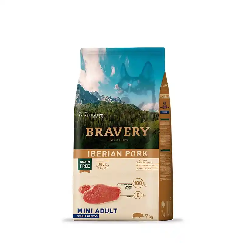 Bravery Mini Adult Dog Small Breeds Iberian Pork 7kg