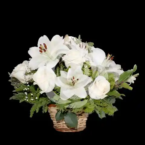 Canasta Mixta Rosas Y Lilium