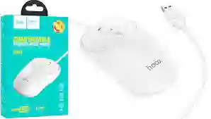 Mouse Para Pc Alámbrico Conexión Usb 1.5m Hoco Gm13 Blanco De Calidad