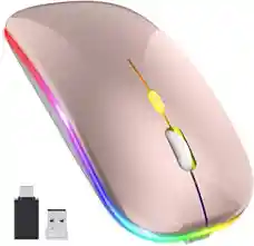 Mouse Inalambrico Recargable Mb100 Rgb Rosa Motomo