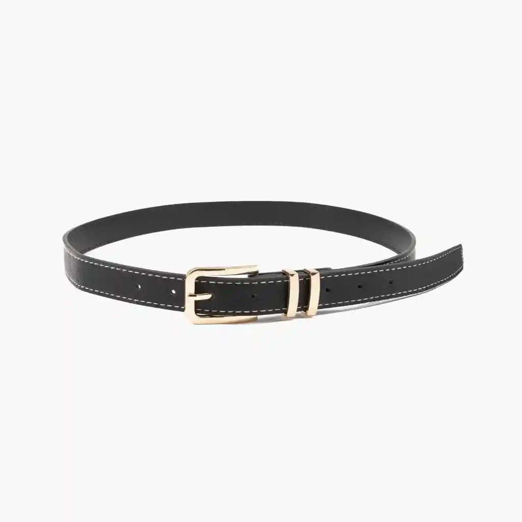 Cinturón Mujer Detalle Costuras S/m Negro