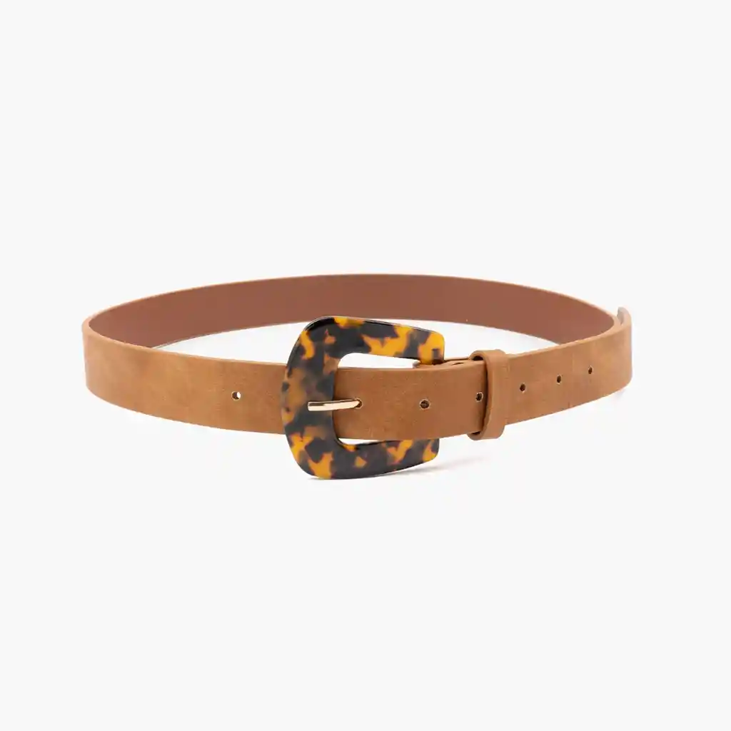 Cinturón Mujer Hebilla Carey M/l Camel