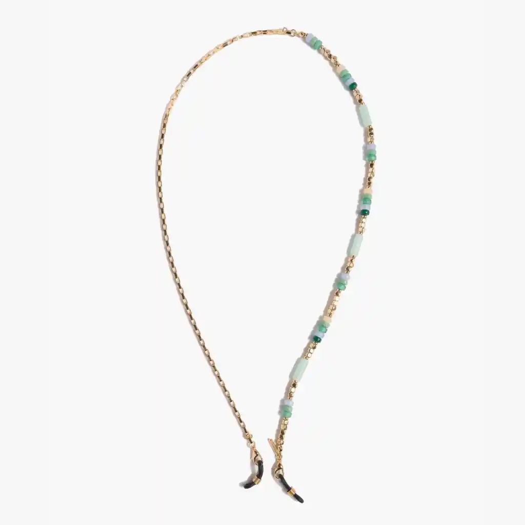 Strap Sujetador Lentes Mujer Cadena Con Mostacillas Dorado