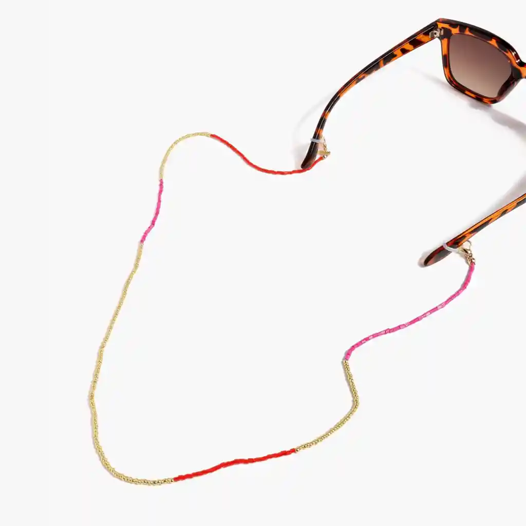 Strap Sujetador Lentes Mujer Mostacillas Dorado