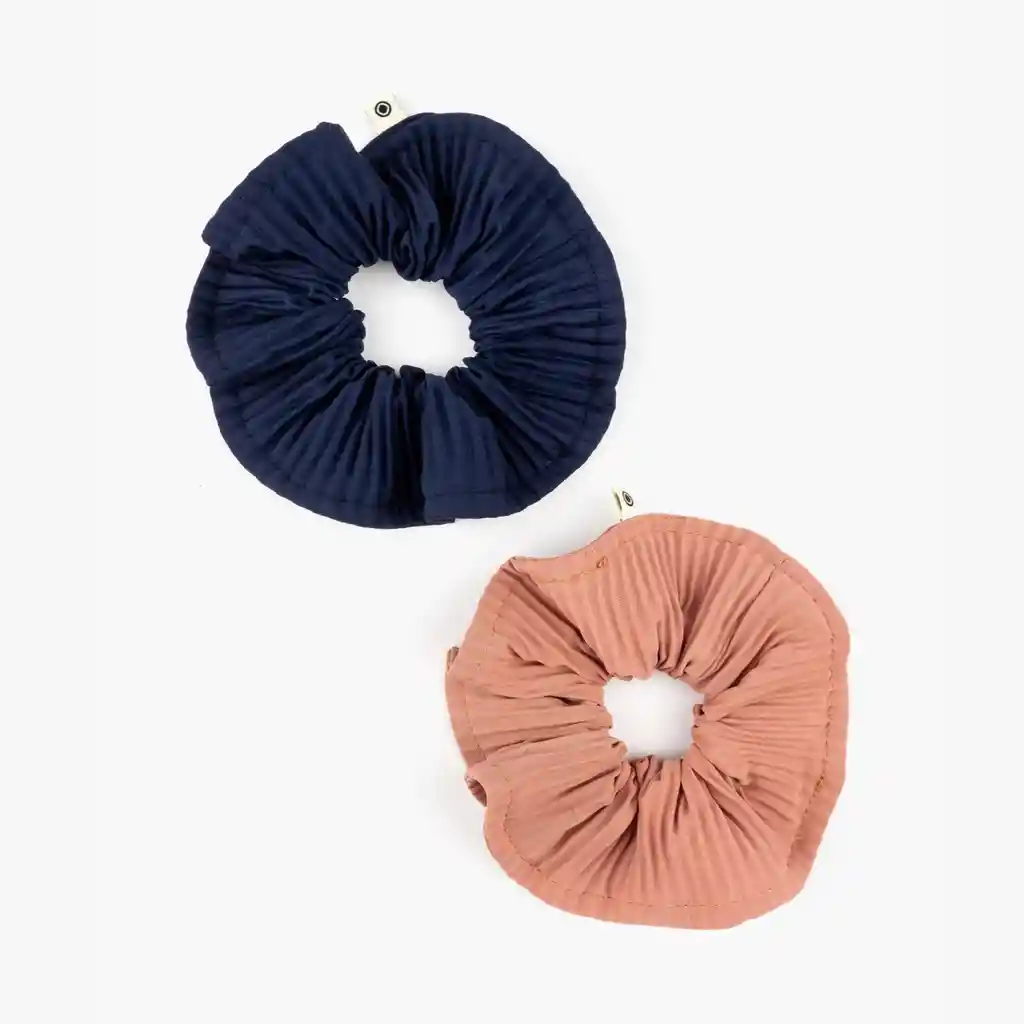 Set Collets Mujer Plisados Rosado