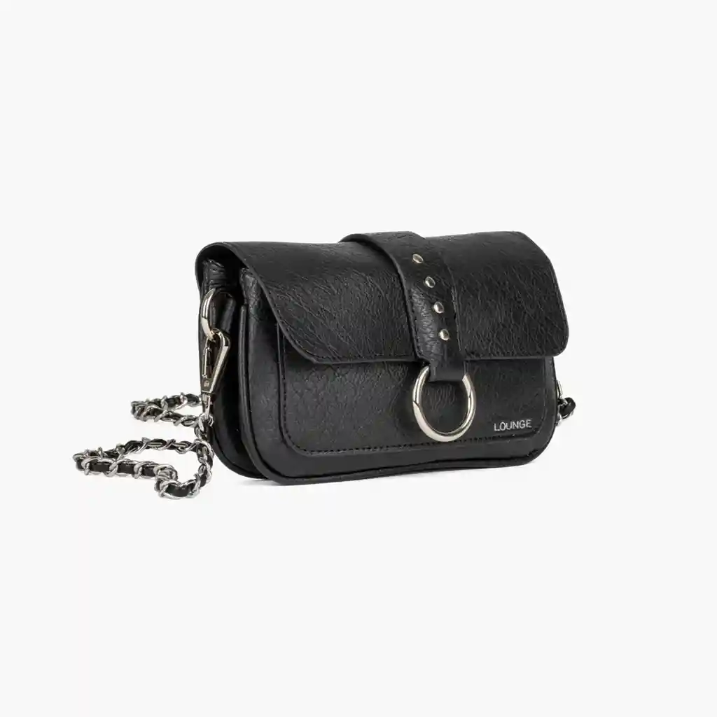 Cartera Bandolera Mujer Tachas Argollas Negro