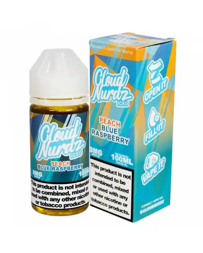 E-liquid Líquido Vaporizador Cloud Nurdz 100ml 0% - Peach Blue Rasberry