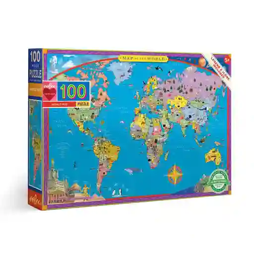 Puzzle Mapa Del Mundo Eeboo 100 Piezas