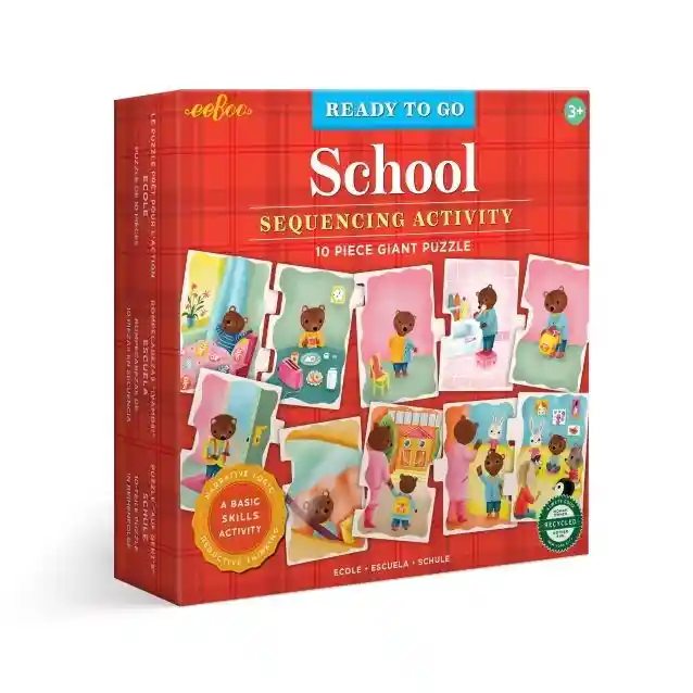 Puzzle De Secuencia: Escuela Eeboo Caja De Cartón