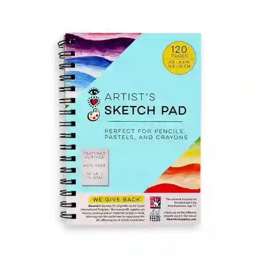 Croquera Del Artista Bright Stripes Cuaderno 120 Hojas Croquis