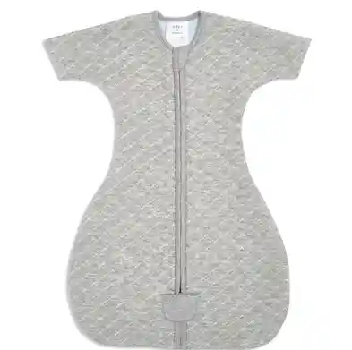 Saco Con Mangas Snug Fit Gris Con Puntadas Menta 6-9 Meses Aden And Anais Talla 6-9 Meses