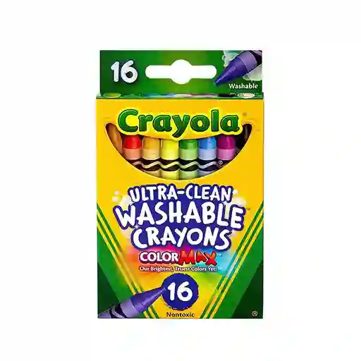 Crayones Lavables - 16 Unidades Crayola Caja 10 Cm X 2 Cm X 8 Cm, 100 Grs.