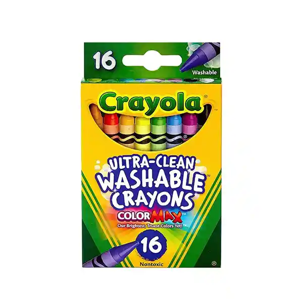 Crayones Lavables - 16 Unidades Crayola Caja 10 Cm X 2 Cm X 8 Cm, 100 Grs.