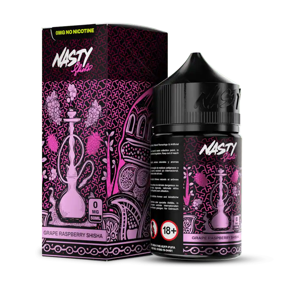 E-liquid Líquido Vaporizador Grape Raspberry Shisha 50ml Shortfill - Nasty Juice Shisha