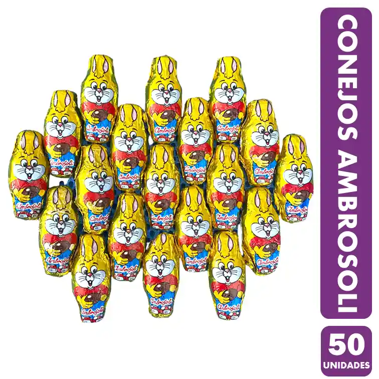 Conejitos De Chocolate Ambrosoli - Pascua (bolsa Con 50 Uni)