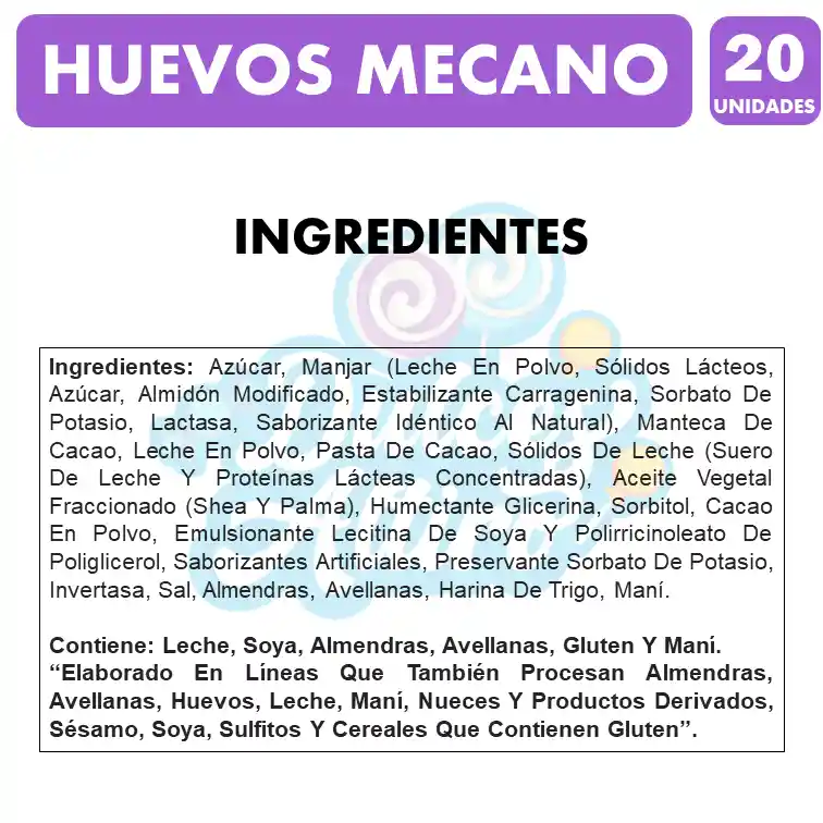 Huevitos De Pascua Mecano, Relleno Manjar -bandeja Con 20uni