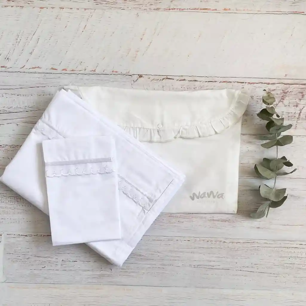 Juego De Sabana 3 Piezas Cuna Blanca