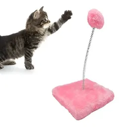 Juguete Para Gatos Rascador Con Resorte Y Pon Pon (rosa)