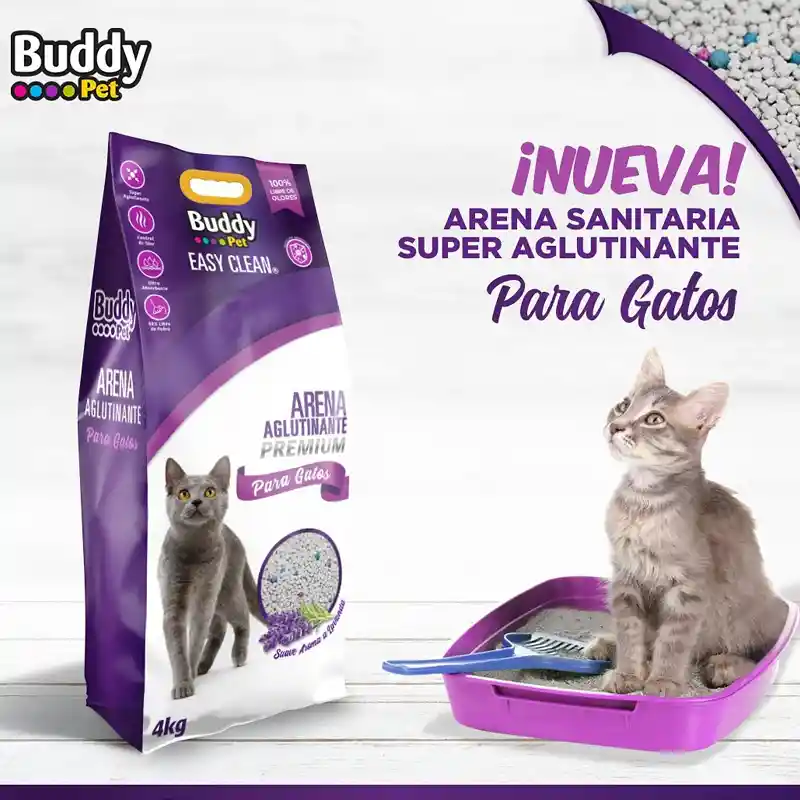 Arena Sanitaria Aglutinante Para Gatos Buddy Pet 8 Kg