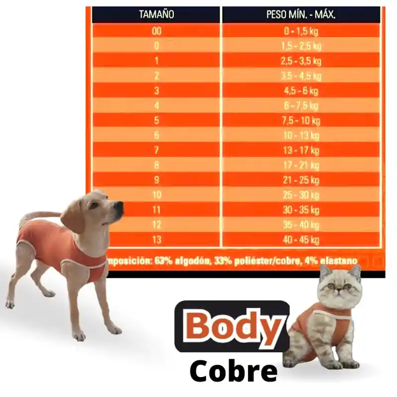 Body Dev Cobre Tradicional Para Perros Y Gatos Postoperatorio Talla 3