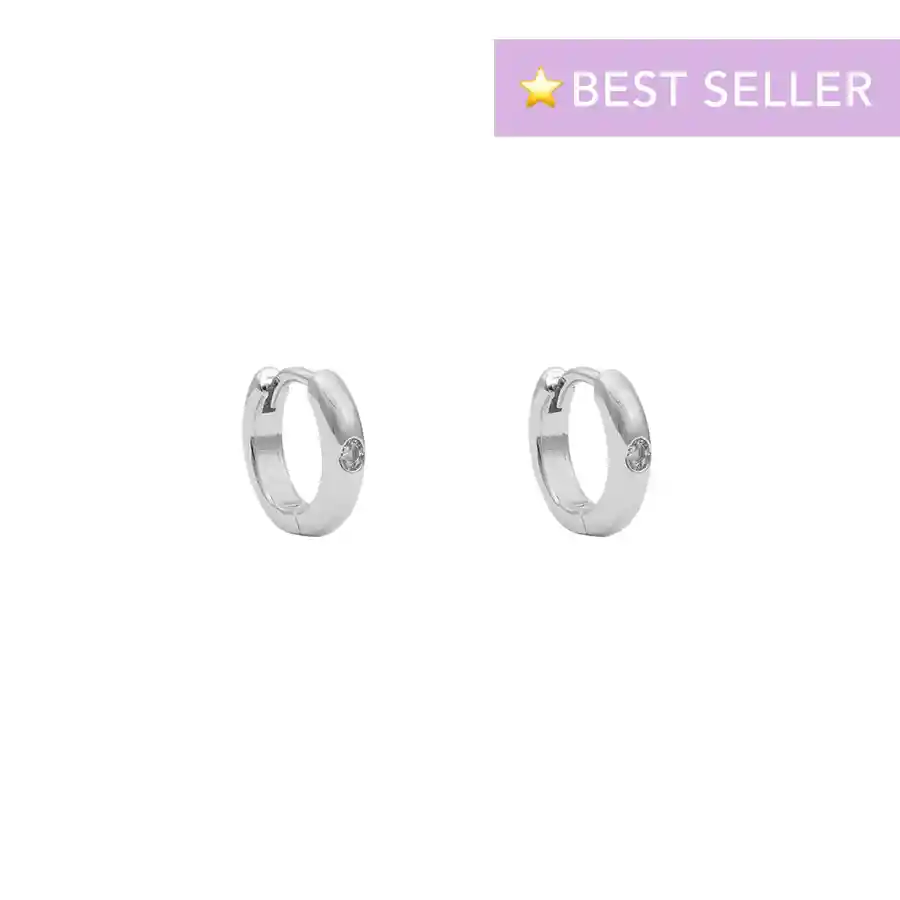 Argollas Jana Bañadas En Oro Blanco