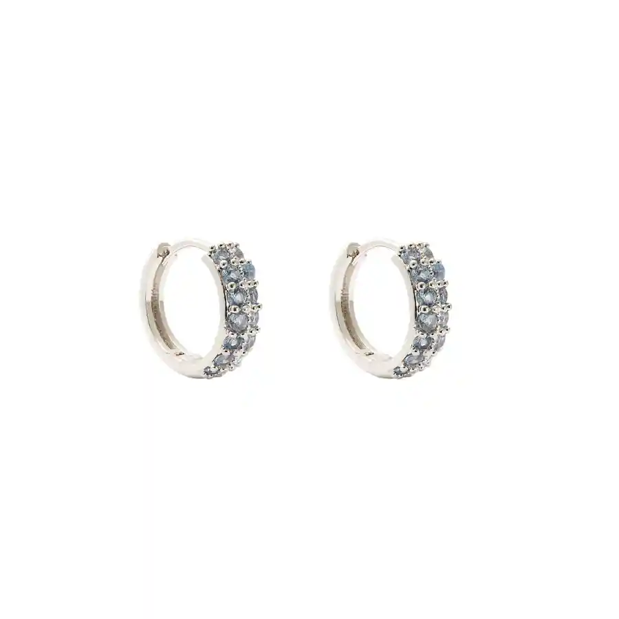 Argollas Numa Blue Bañadas En Oro Blanco