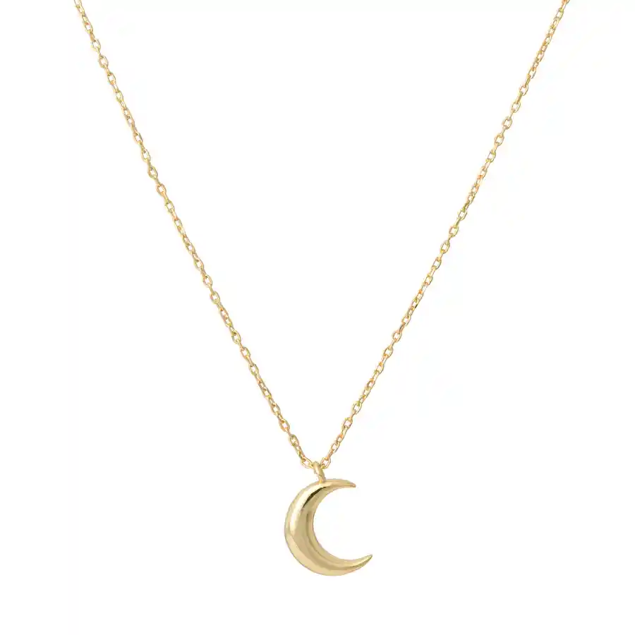 Collar Luna Bañado En Oro
