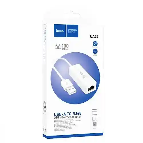 Adaptador Ua22 Hoco Usb A Ethernet 100 Mbps