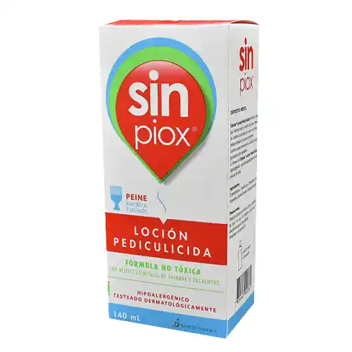 Sin Piox Loción Pediculicida X 140 Ml + Peine Metálico