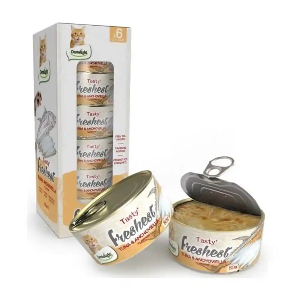 Dentalight - Comida Humeda Gato Tuna And Anchoviella (atu N Y Anchoas) Lata 80g