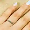 Anillo Pila Plata 925 Lujo Amor Zirconia Compromiso Talla 6