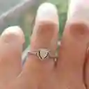 Anillo Circón Corte Corazón Plata Fina Ley S925 Compromiso Talla 8