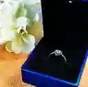 Anillo Circón Corte Corazón Plata Fina Ley S925 Compromiso Talla 8