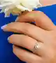 Anillo Circón Corte Corazón Plata Fina Ley S925 Compromiso Talla 9