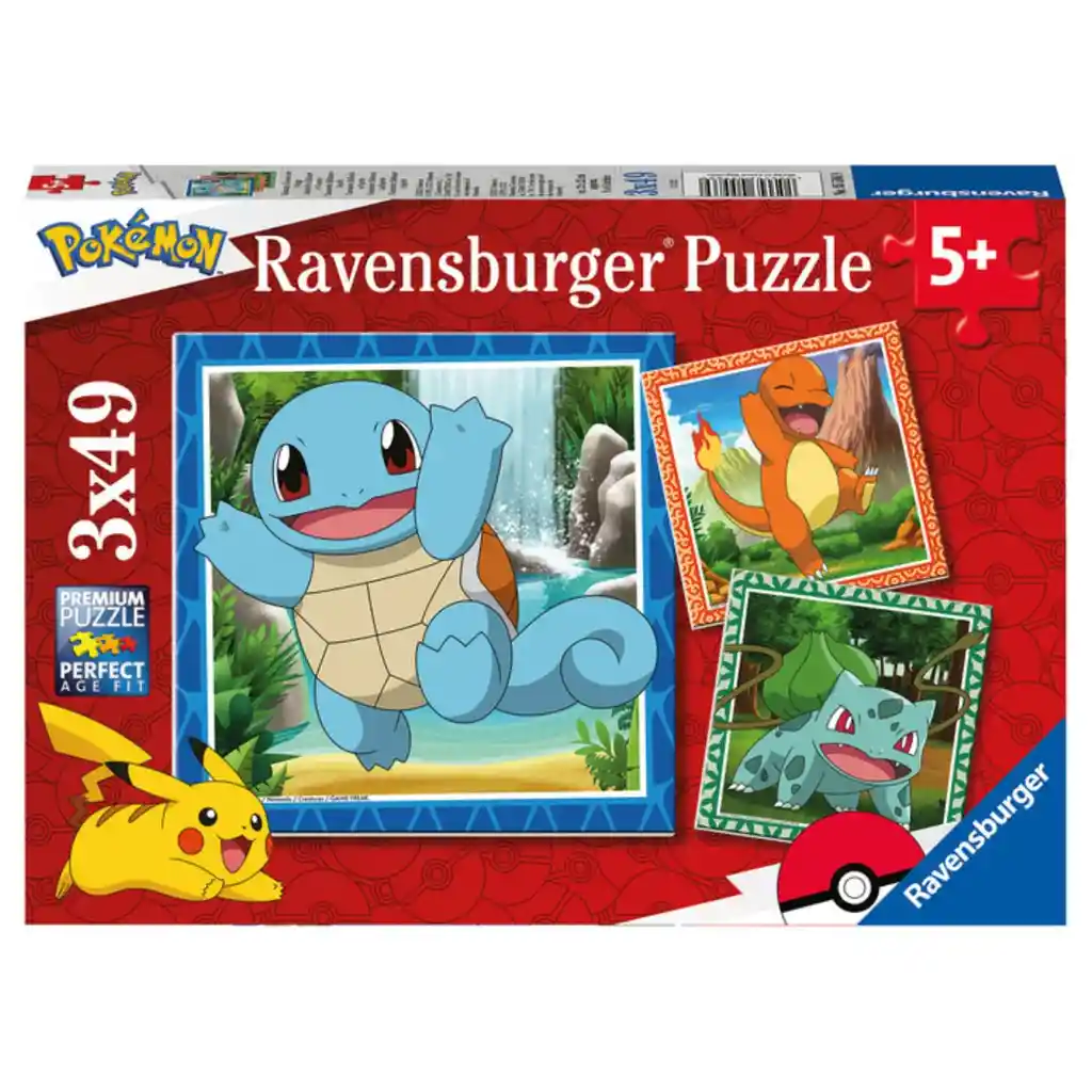 Puzzle Rompecabezas Pokémon Infantil 3 X 49 Piezas Xxl