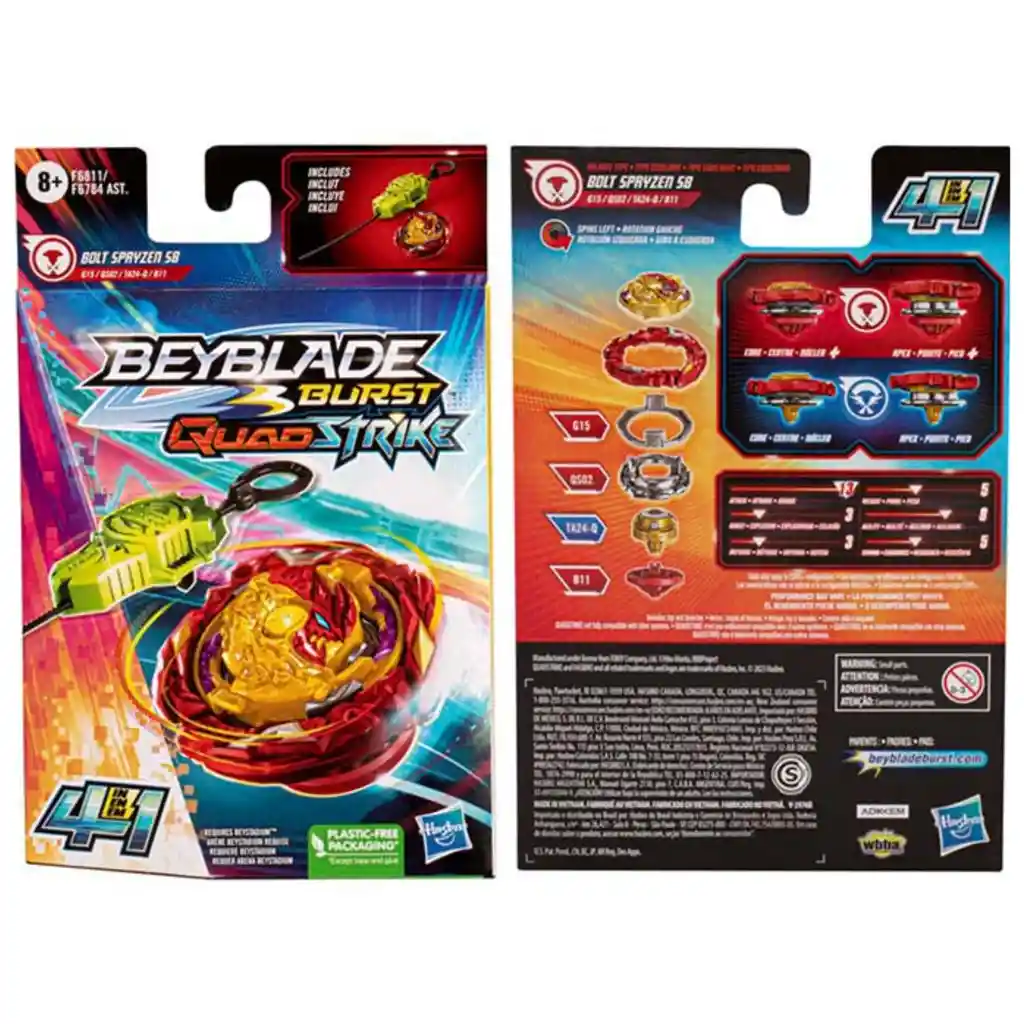 Beyblade Burst Quadstrike Bolt Spryzen S8