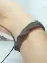 Pulsera De Cuero Y Cuerda Trenzada Negra Ajustable