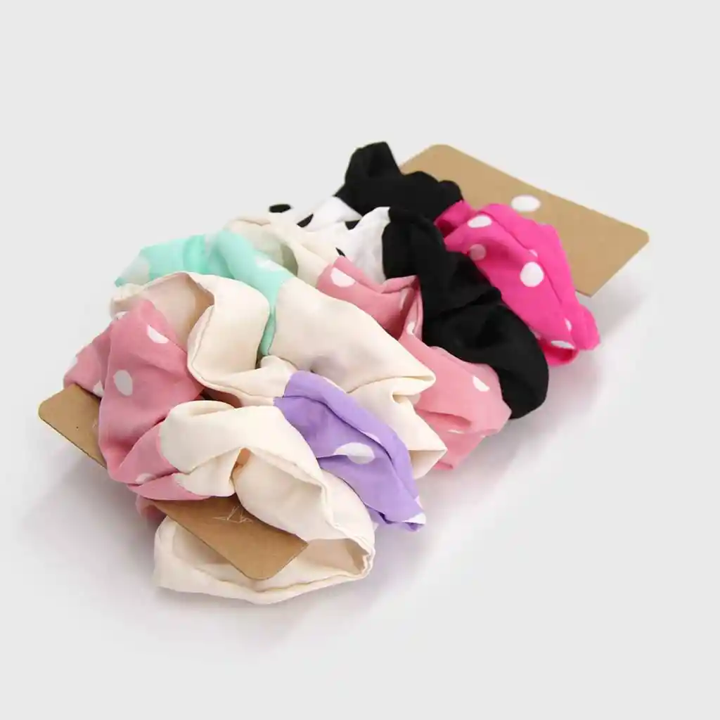 Set Scrunchies Bicolor Lunares