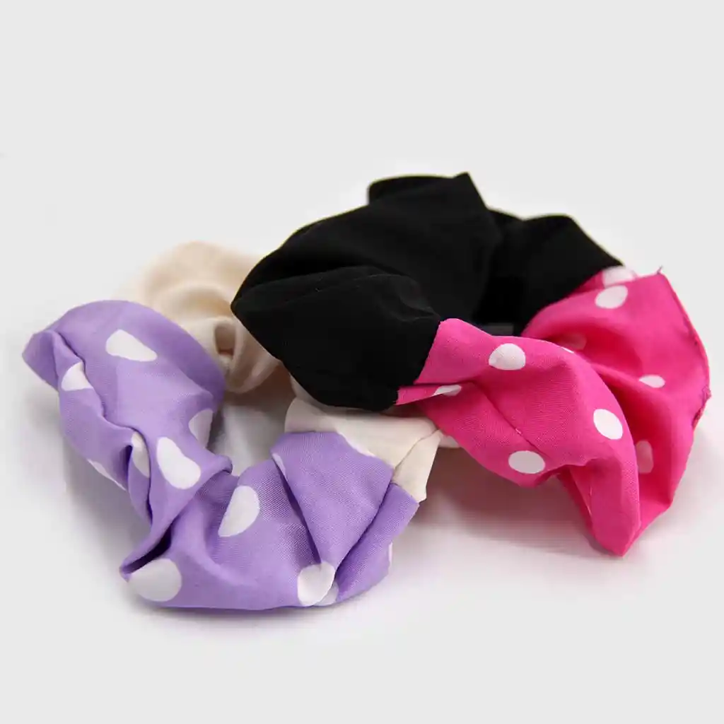 Set Scrunchies Bicolor Lunares