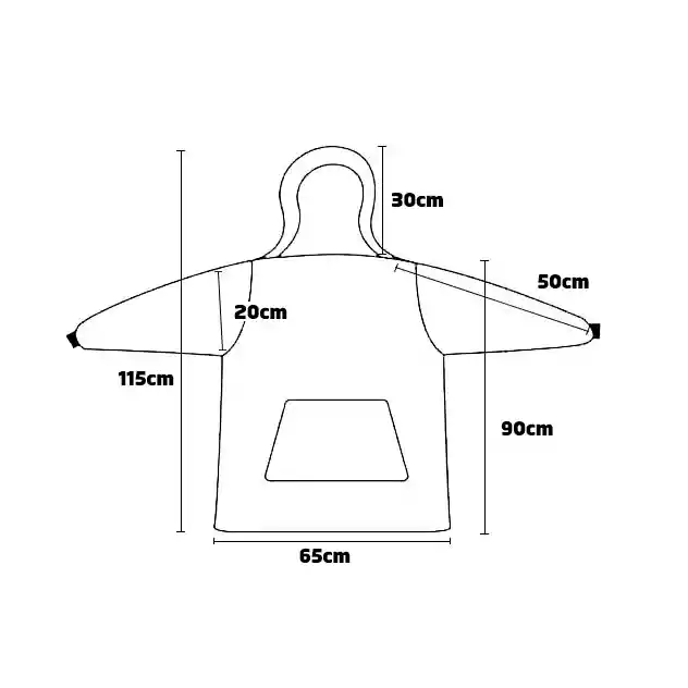 Maxi Polerón Sherpa Estampado Con Capucha Chiporro