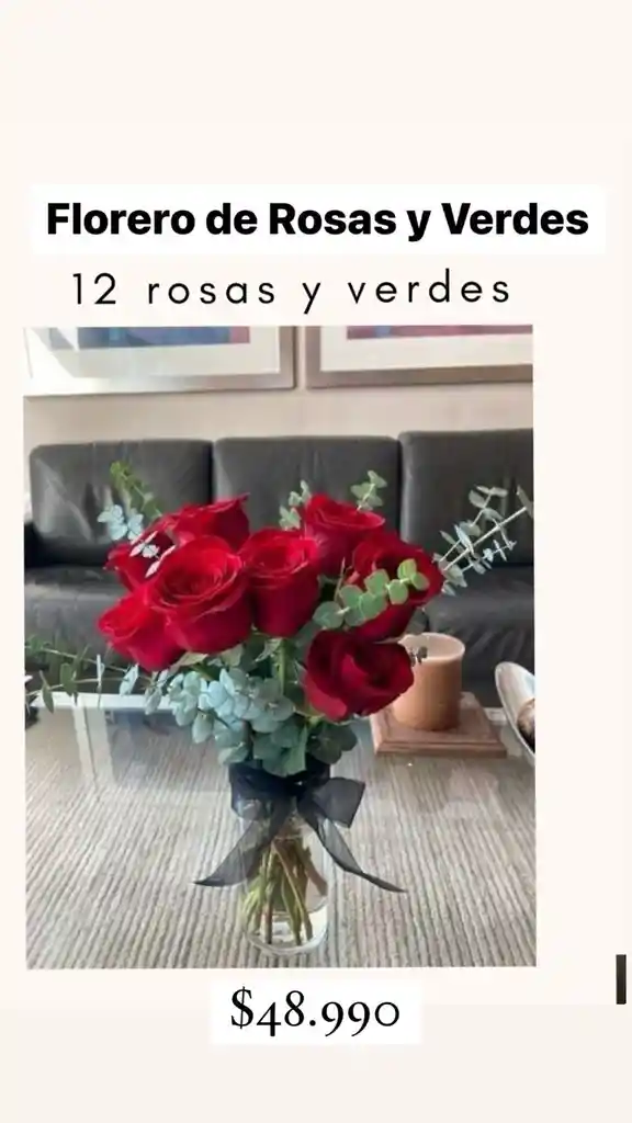 Floreros De Rosas Y Verdes