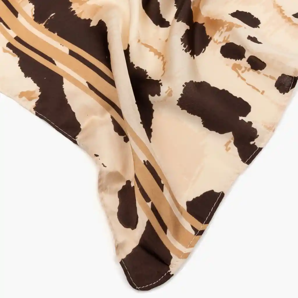 Estola Mujer Satinada Manchas Beige