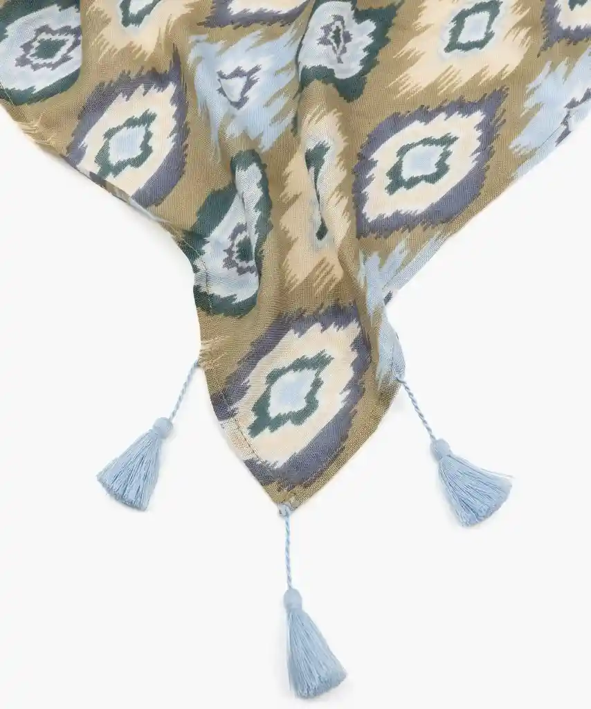 Pañuelo Mujer Triángulo Figuras Verde