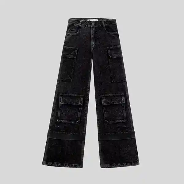 Jeans Bolsillos Cargo Black 34 Raindoor