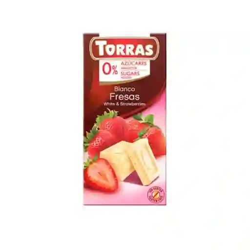 Chocolate Blanco Con Fresas (sin Gluten/ Sin Azúcar) 75g