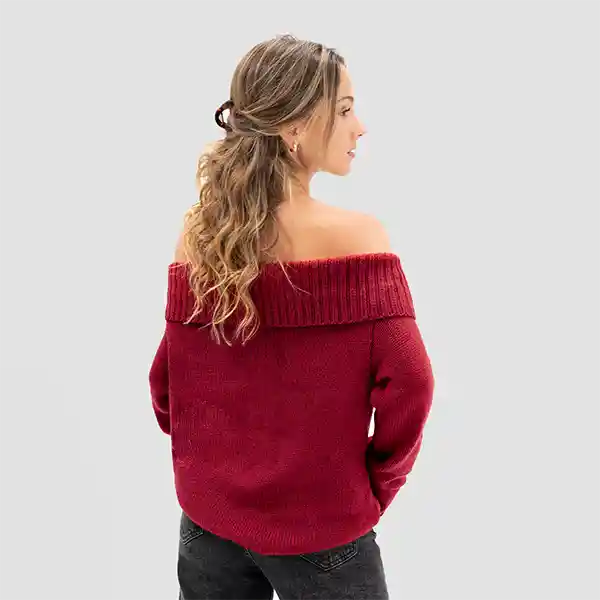 Sweater Hombros Descubiertos Red S Raindoor